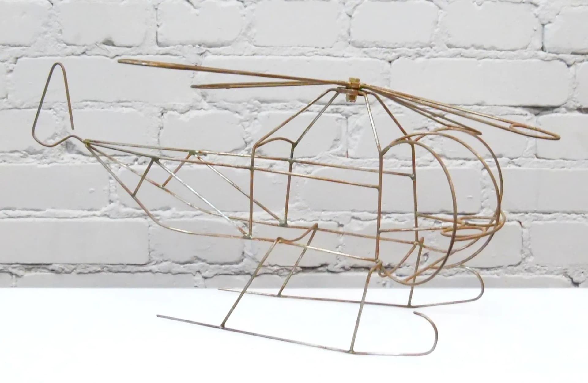 Model helikoptera, brązowy, metal, lata 60. - 19258