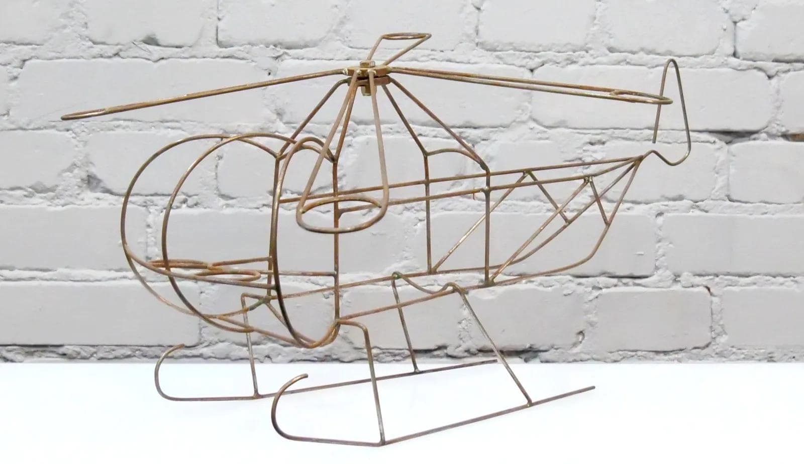 Model helikoptera, brązowy, metal, lata 60. - 19256