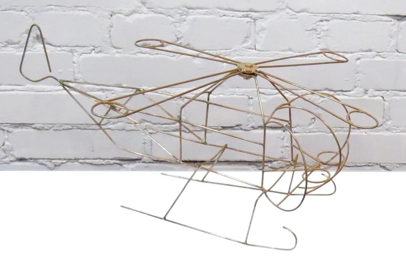 Model helikoptera, brązowy, metal, lata 60. - 19252