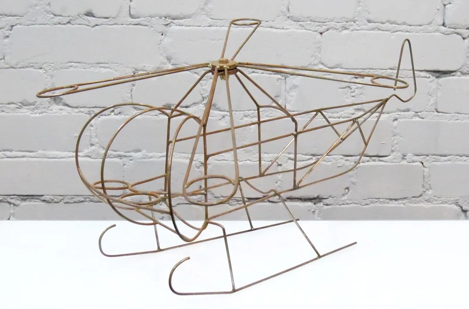 Model helikoptera, brązowy, metal, lata 60. - 19253