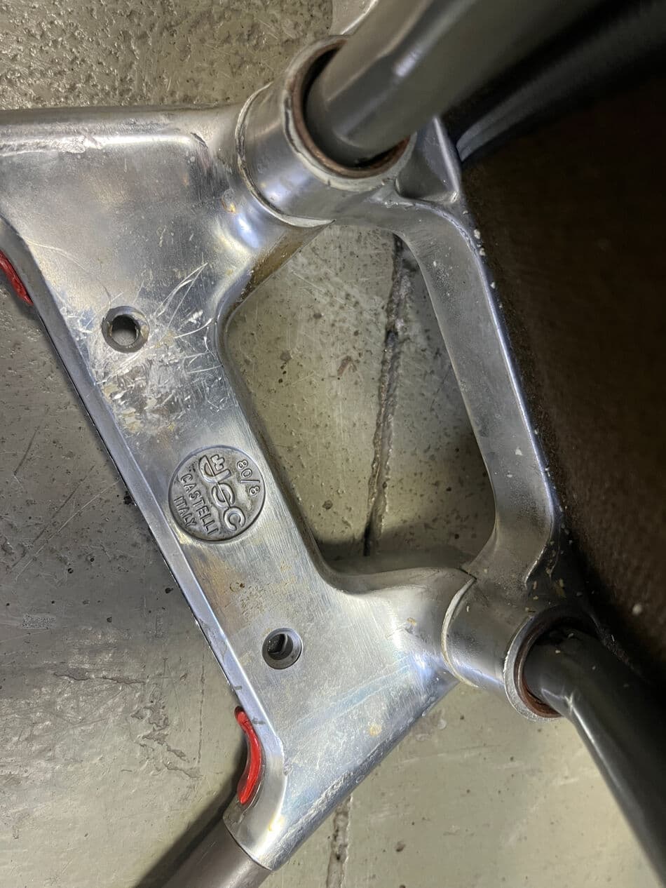 Set of 6 chairs DSC 106, brown fabric, chrome, by G. Piretti, Castelli, Italy, 1970s. - 275029