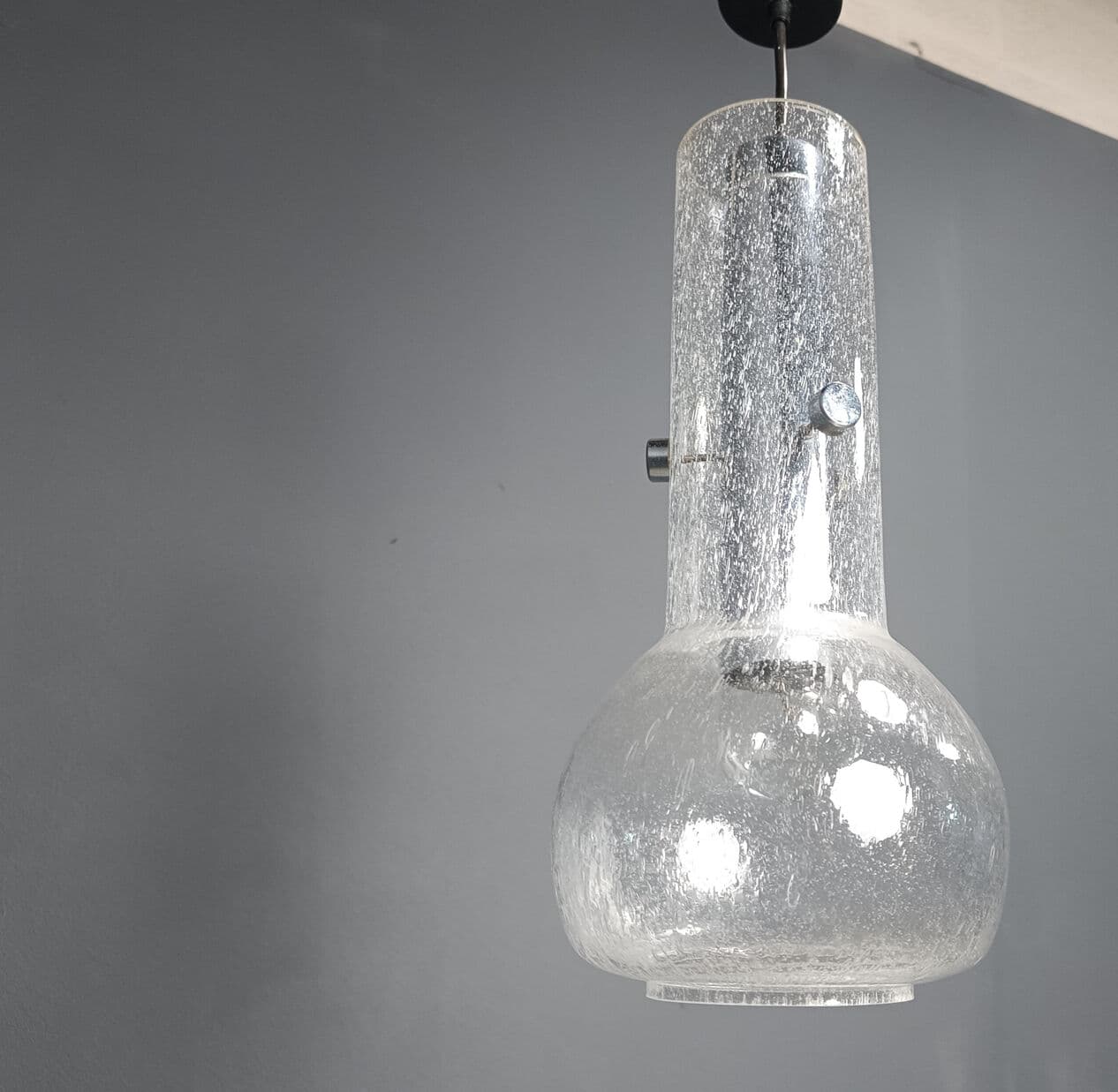 Lampa wisząca Murano, transparentny, szkło, Włochy, lata 70. - 274907