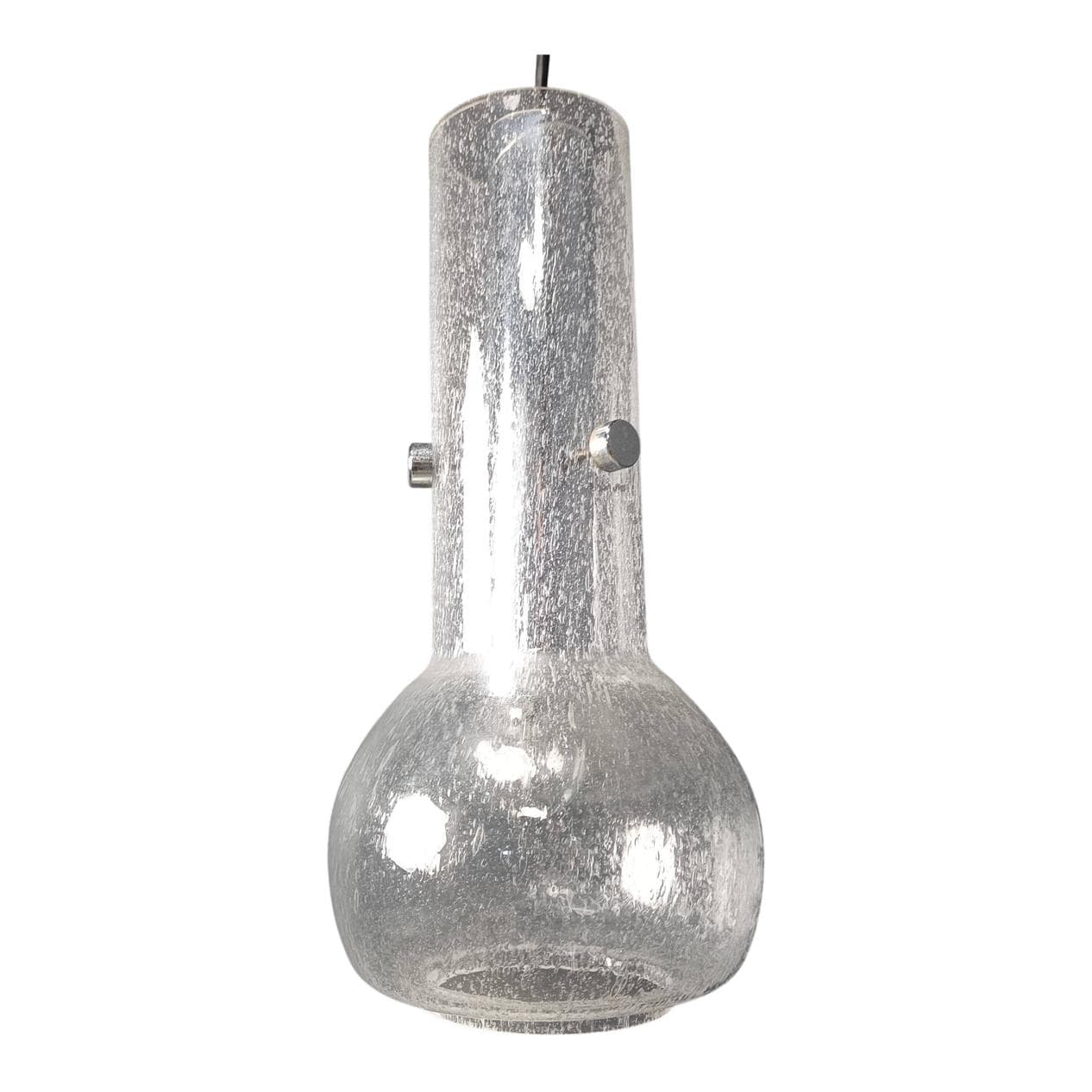 Lampa wisząca Murano, transparentny, szkło, Włochy, lata 70.