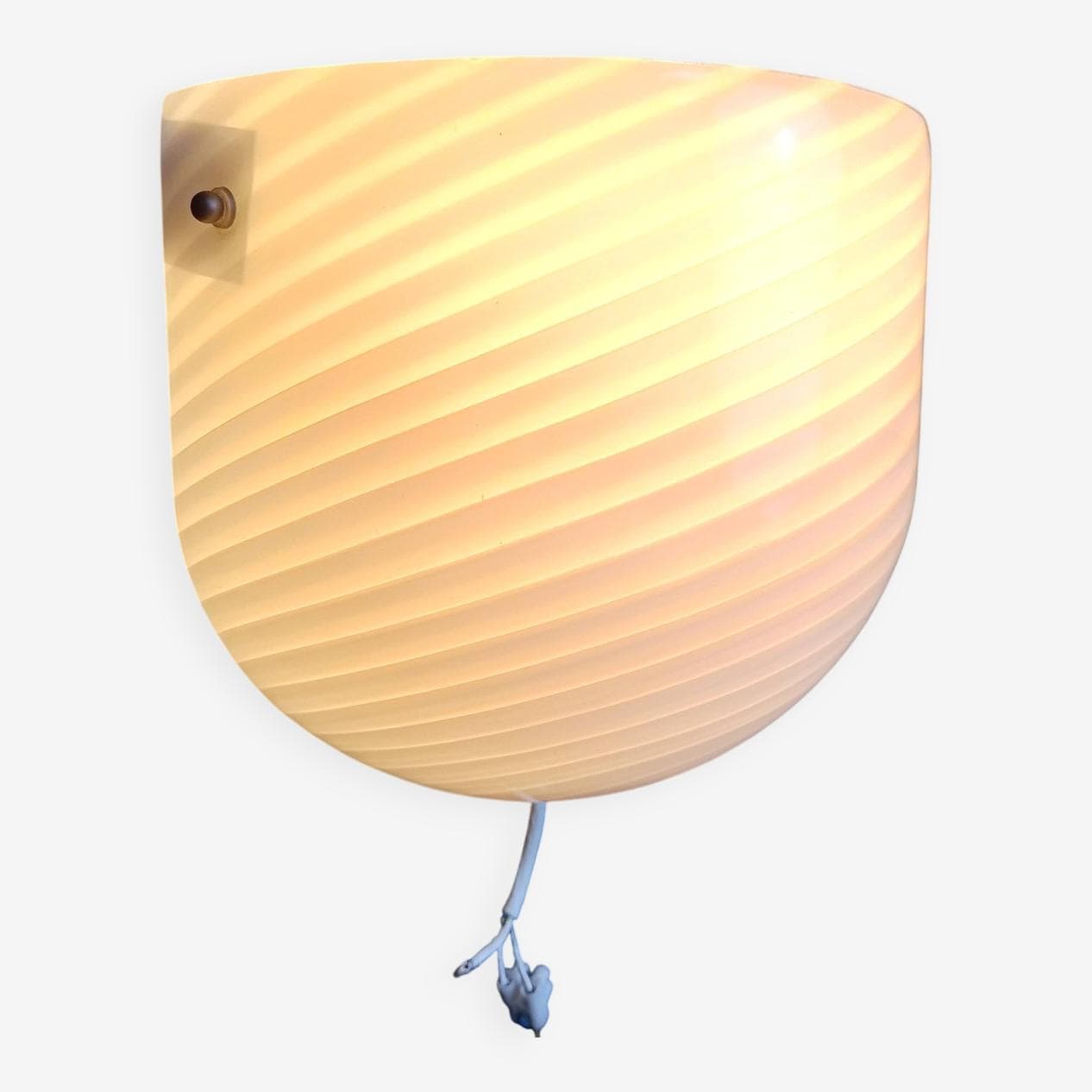 Kinkiet ścienny Murano, biały, szkło, Włochy, lata 70. - 274891