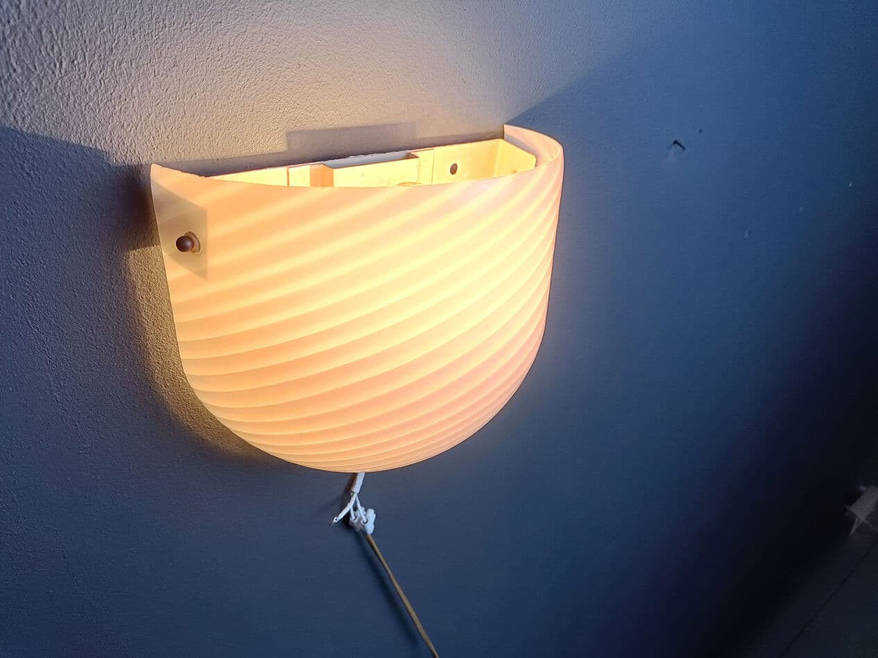 Kinkiet ścienny Murano, biały, szkło, Włochy, lata 70. - 274898