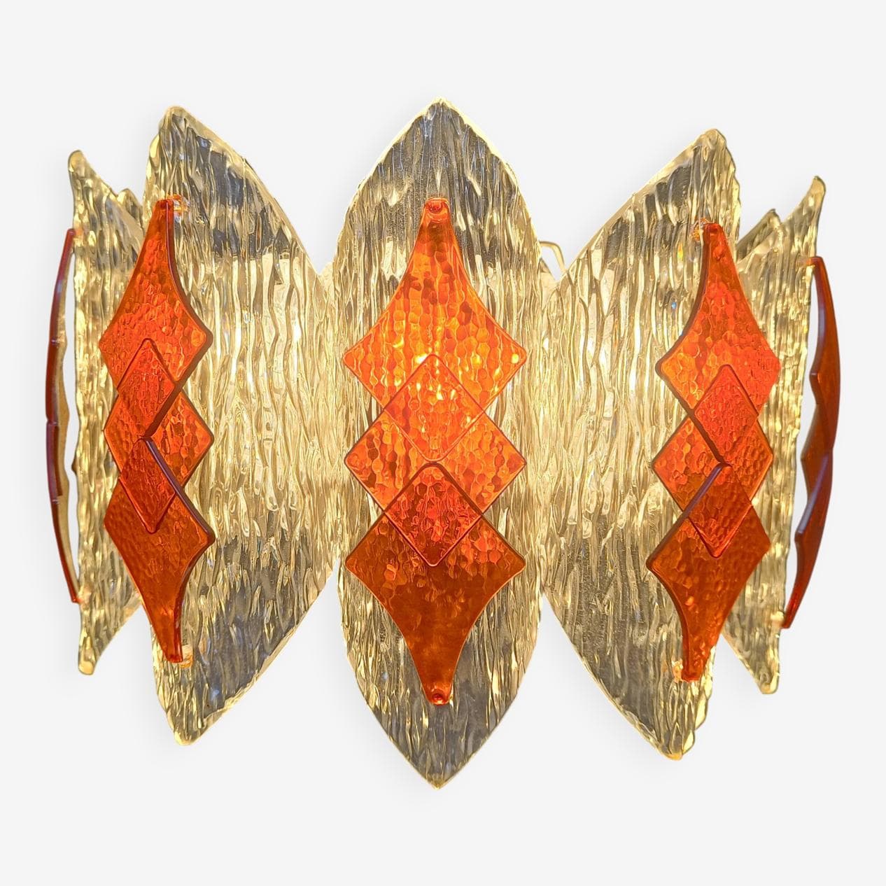 Lampa wisząca Space Age, pomarańczowy, akryl, Niemcy, lata 60. - 274644