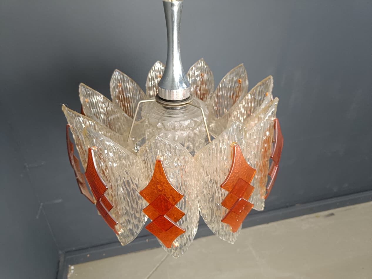 Lampa wisząca Space Age, pomarańczowy, akryl, Niemcy, lata 60. - 274645