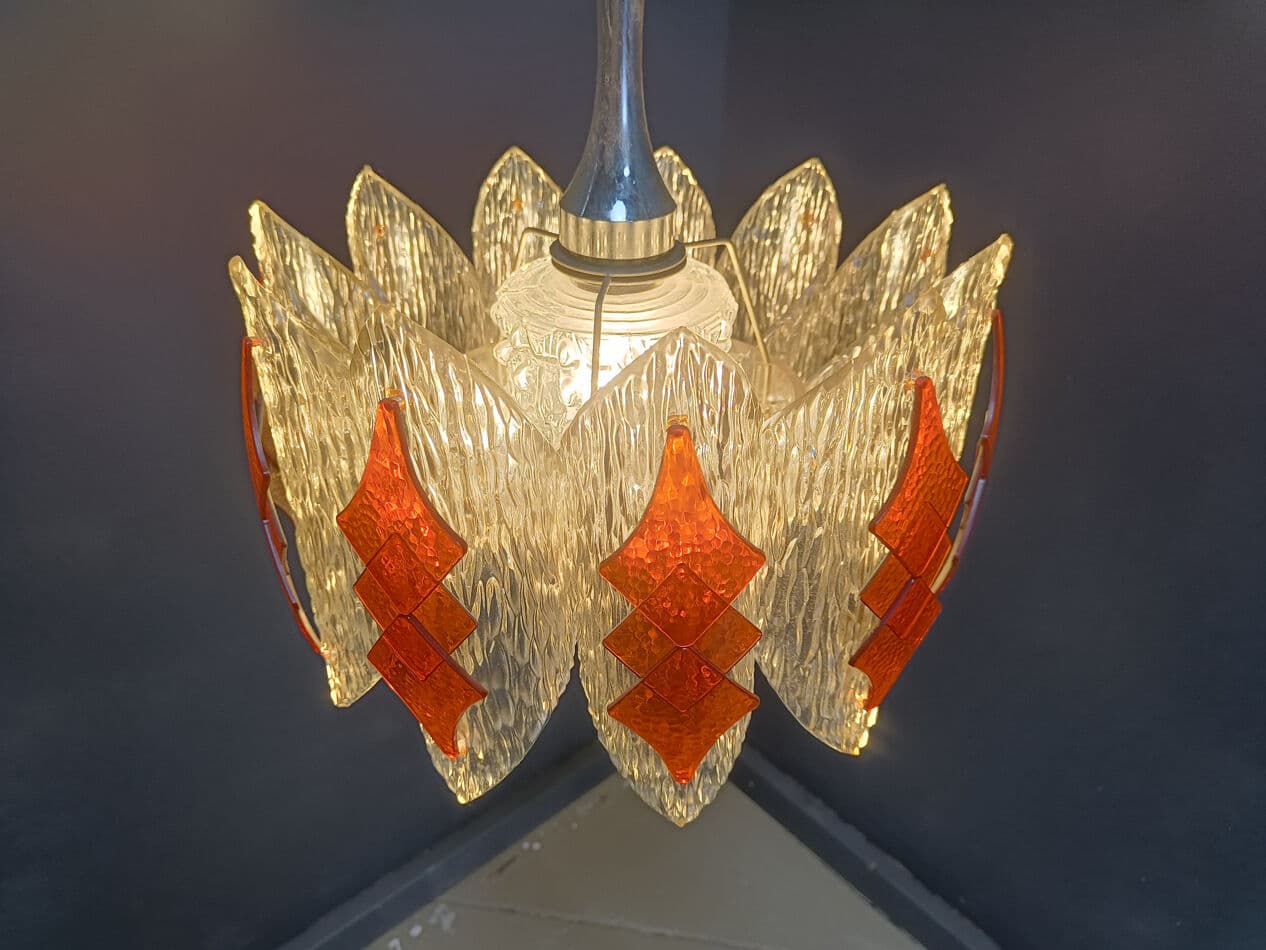 Lampa wisząca Space Age, pomarańczowy, akryl, Niemcy, lata 60. - 274649