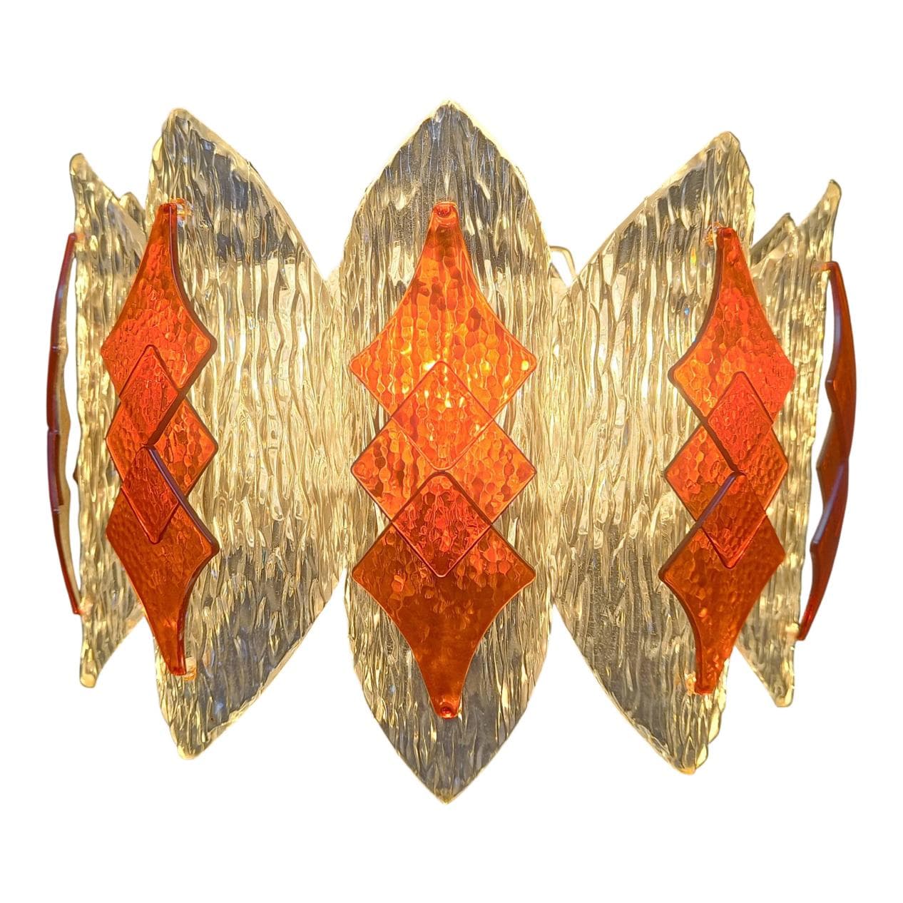 Lampa wisząca Space Age, pomarańczowy, akryl, Niemcy, lata 60.