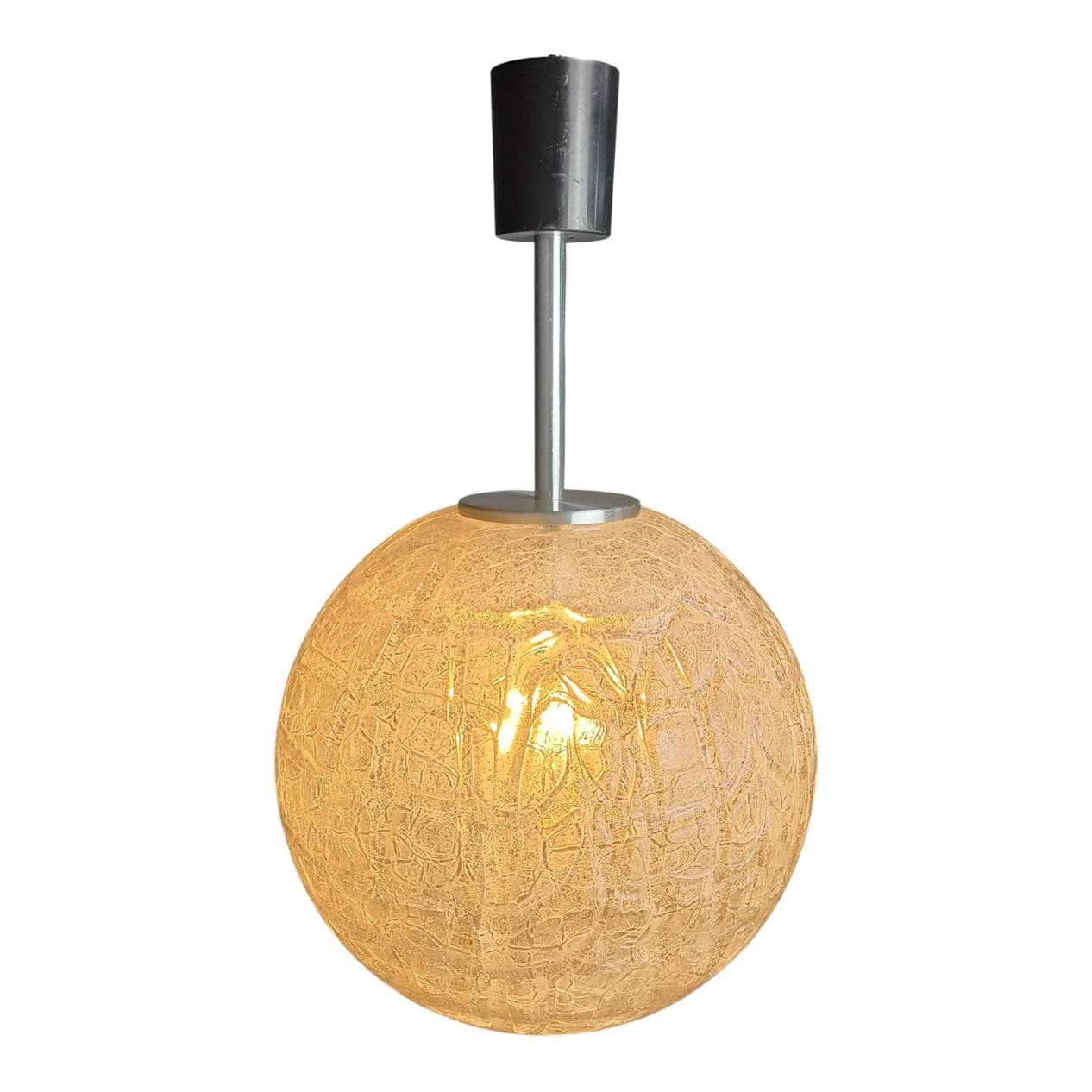 Lampa wisząca, szkło żółty, Doria Leuchten, Niemcy, lata 60.