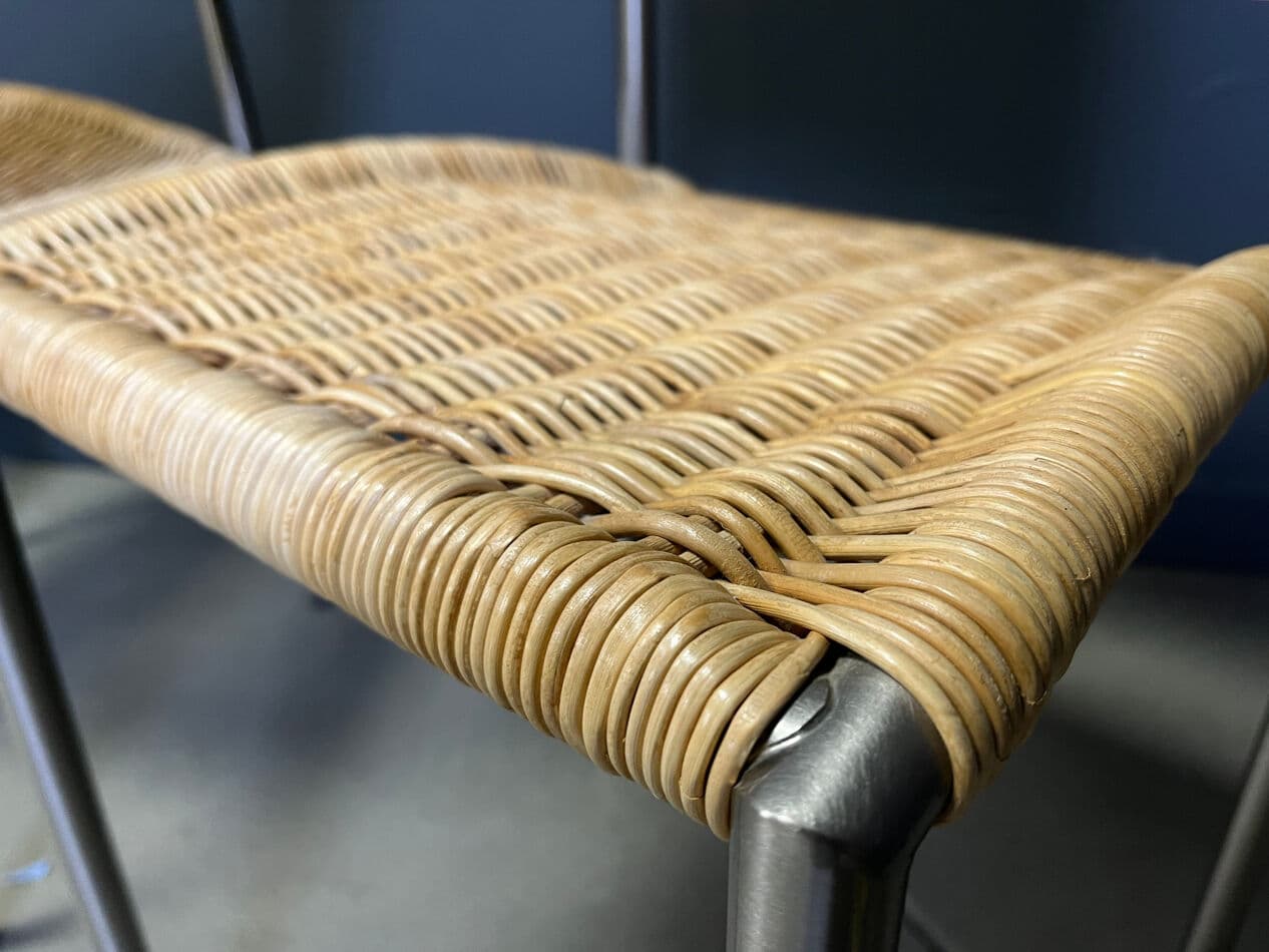 Set of dining chairs, brown, rattan and wicker, Italy, 1980s. - 274600