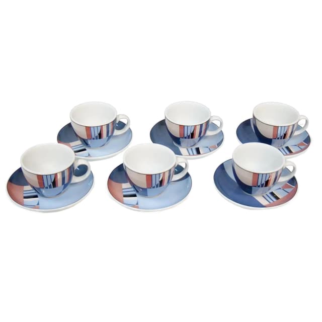 Modernist Porcelain Cup and Saucer Set, Seltmann Weiden, Germany, 1980s - DIMENSION