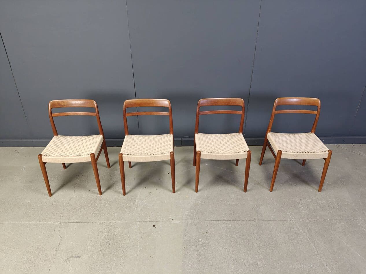 set of four chairs Model 145, brown teak, by A. Aarseth, Norway, 1960s - 273231