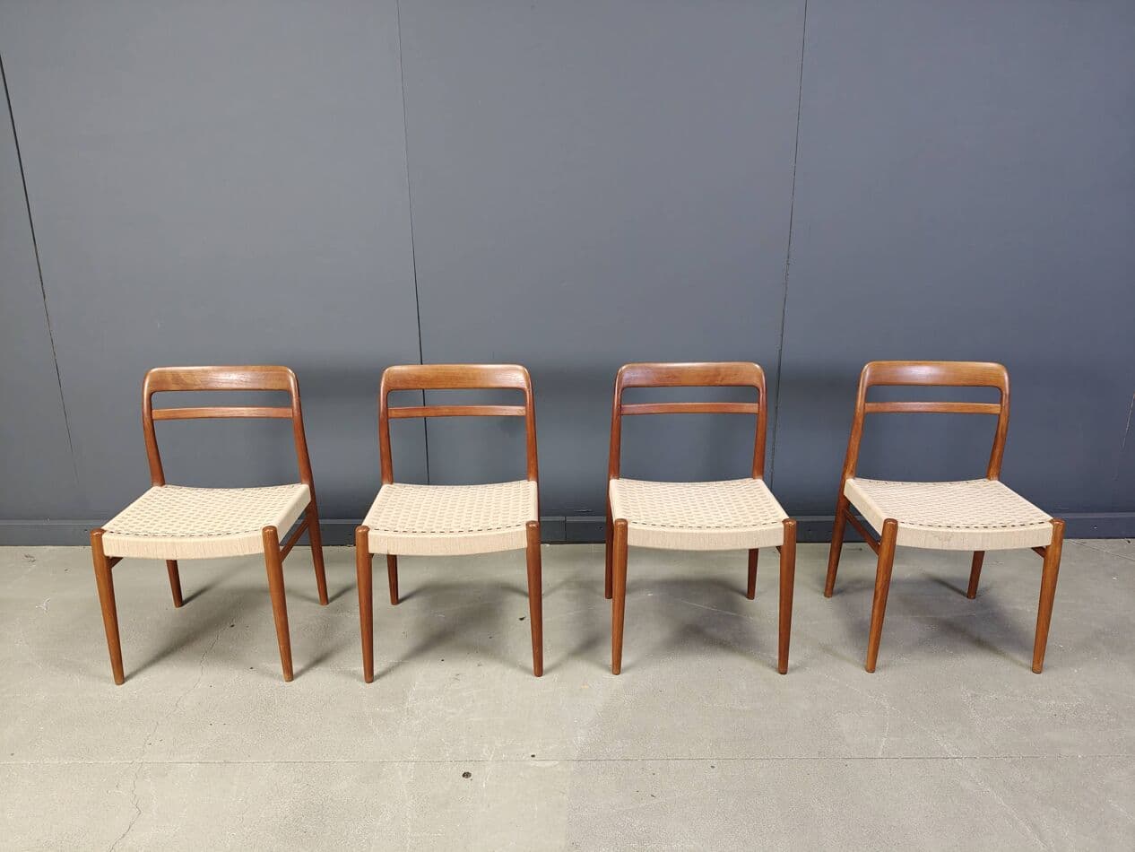 set of four chairs Model 145, brown teak, by A. Aarseth, Norway, 1960s - 273220
