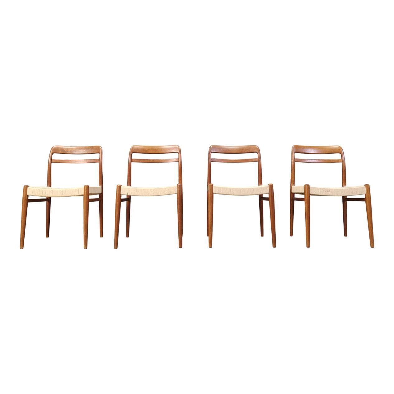 set of four chairs Model 145, brown teak, by A. Aarseth, Norway, 1960s