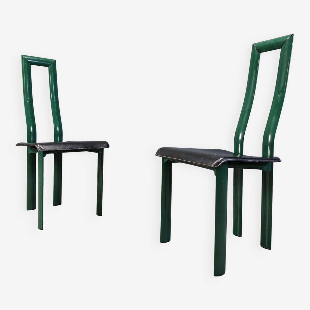 Zestaw krzeseł jadalnianych Model Regia, zielony, proj. A. Mosca, Włochy, lata 80. - 273084