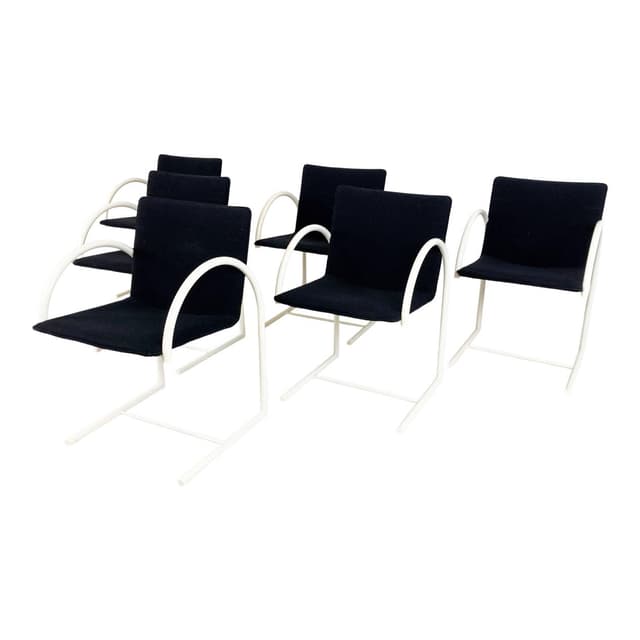 zestaw 6 krzeseł jadalnianych Cirkel, czarna tkanina, proj. K. Boonzaaijer, P. Mazairac, Włochy, lata 80. - WYMIARY