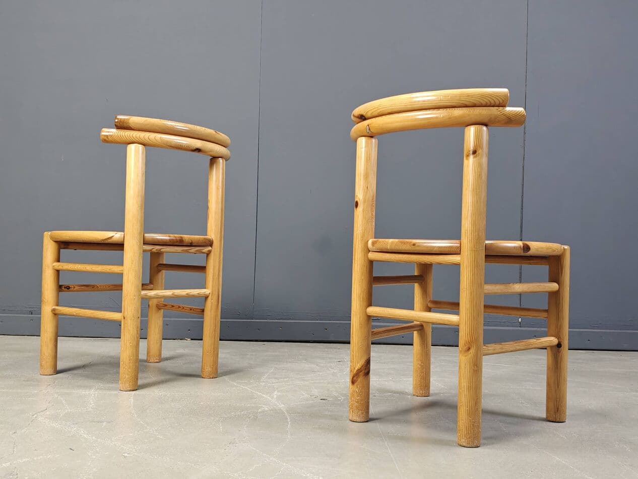 set of six dining chairs, brown pine, Denmark, 1980s - 272987