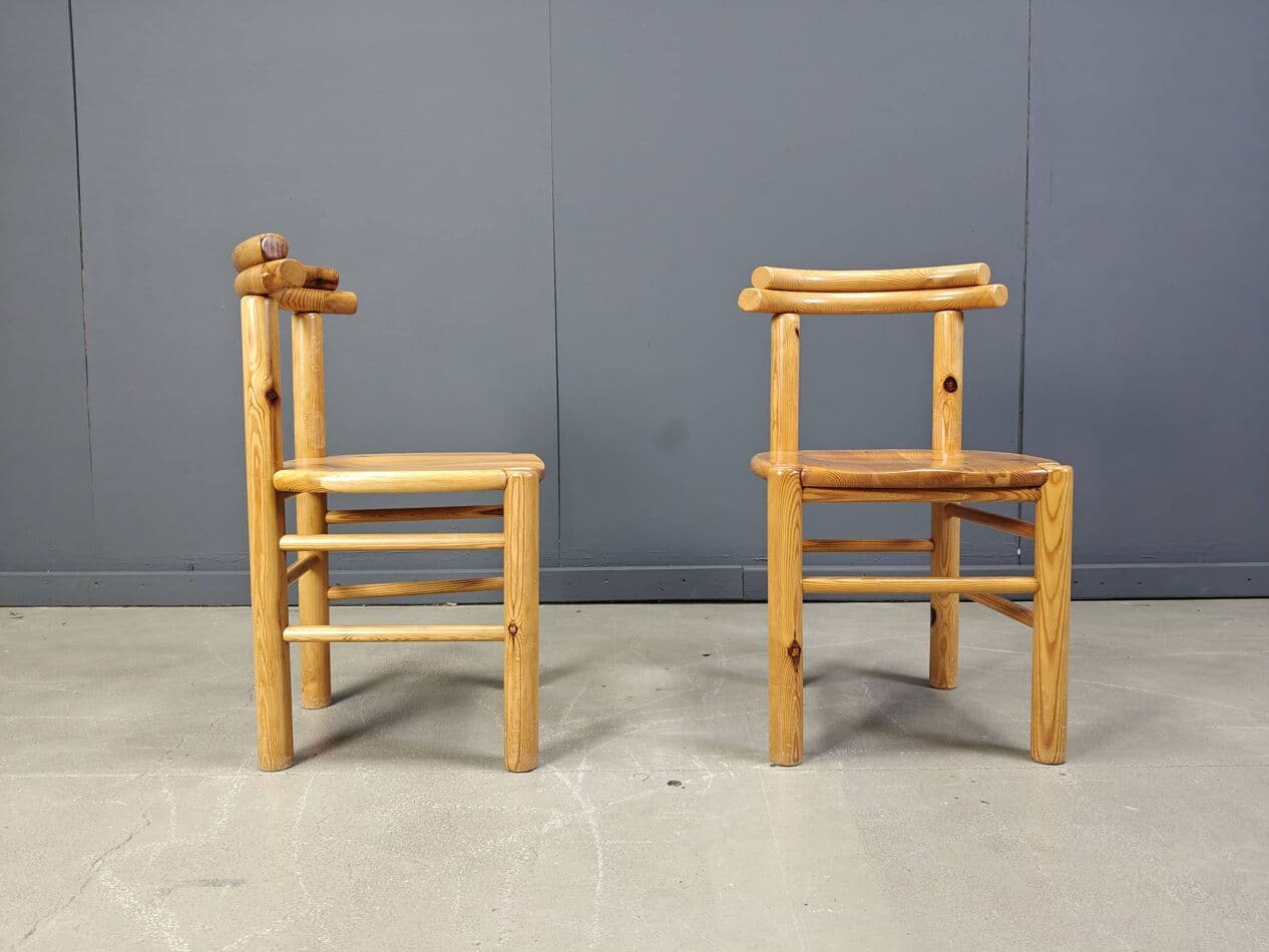 set of six dining chairs, brown pine, Denmark, 1980s - 272988