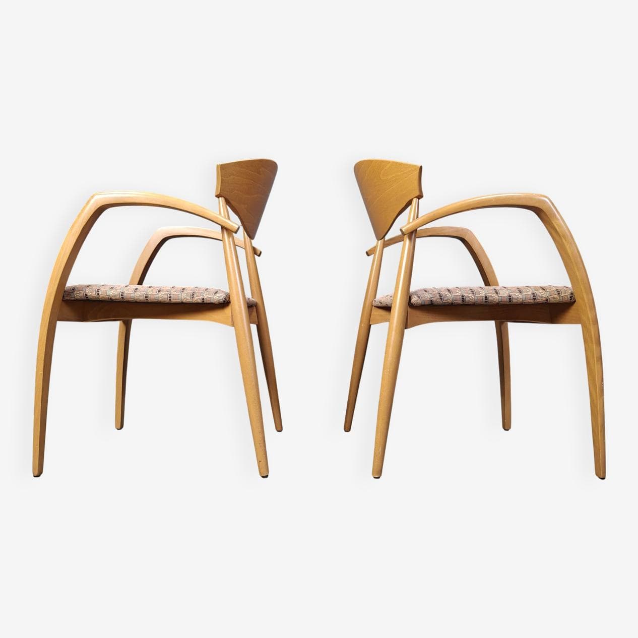 set of six armchairs, beige, wood, Spain, 1990s - 272856