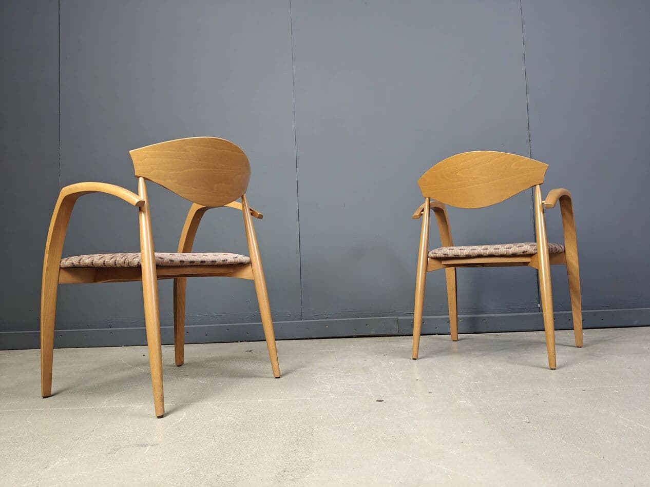 set of six armchairs, beige, wood, Spain, 1990s - 272860