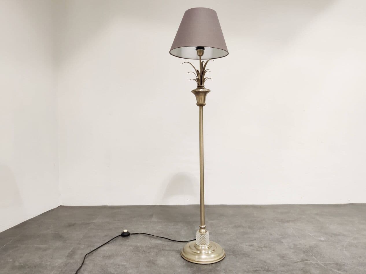 Lampa podłogowa Pineapple Leaf, złoty, metal, Belgia, lata 70. - 272683