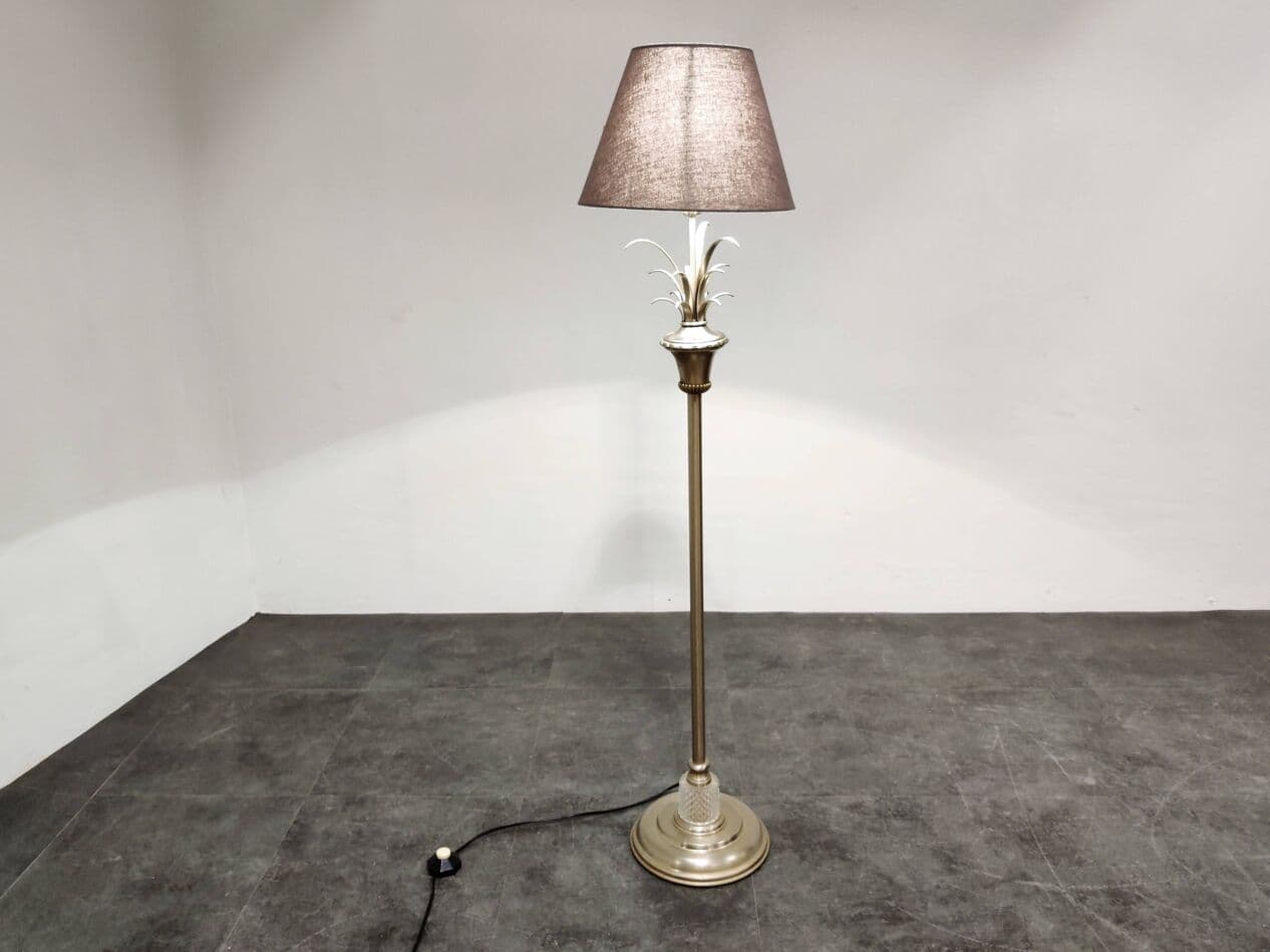 Lampa podłogowa Pineapple Leaf, złoty, metal, Belgia, lata 70. - 272678