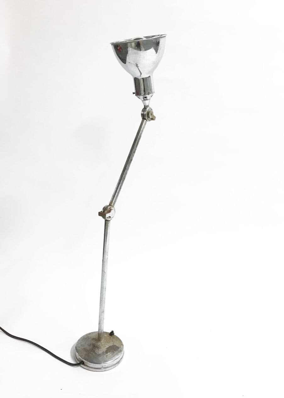 Lampa stołowa industrialna, srebrny, metal, Belgia, lata 30. - 272610
