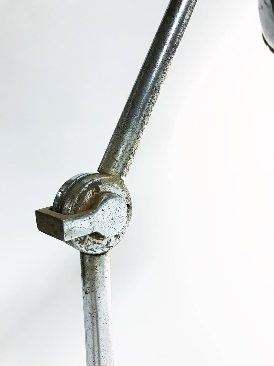 Lampa stołowa industrialna, srebrny, metal, Belgia, lata 30. - 272611