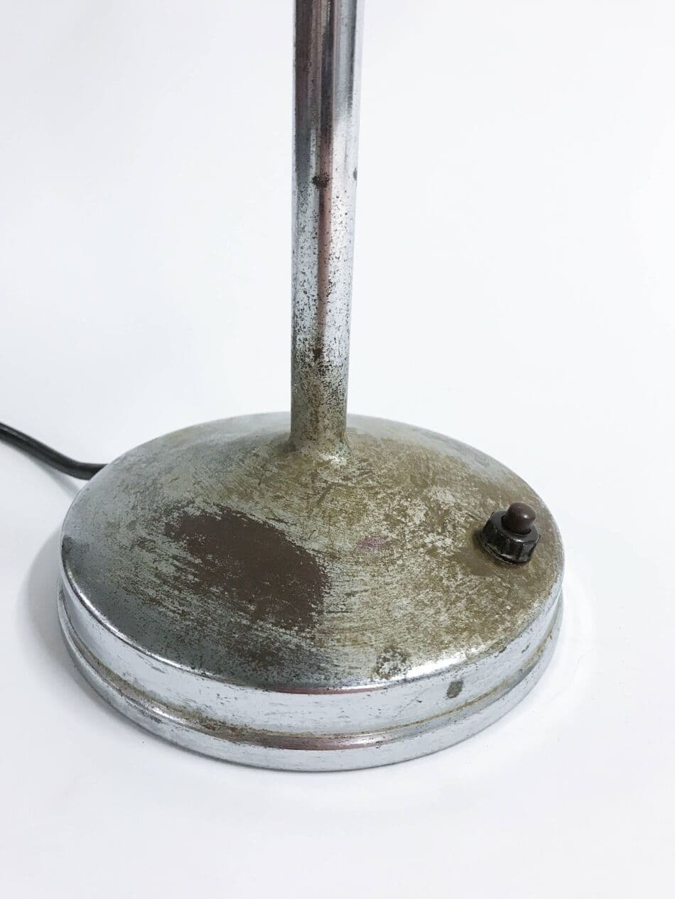 Lampa stołowa industrialna, srebrny, metal, Belgia, lata 30. - 272607