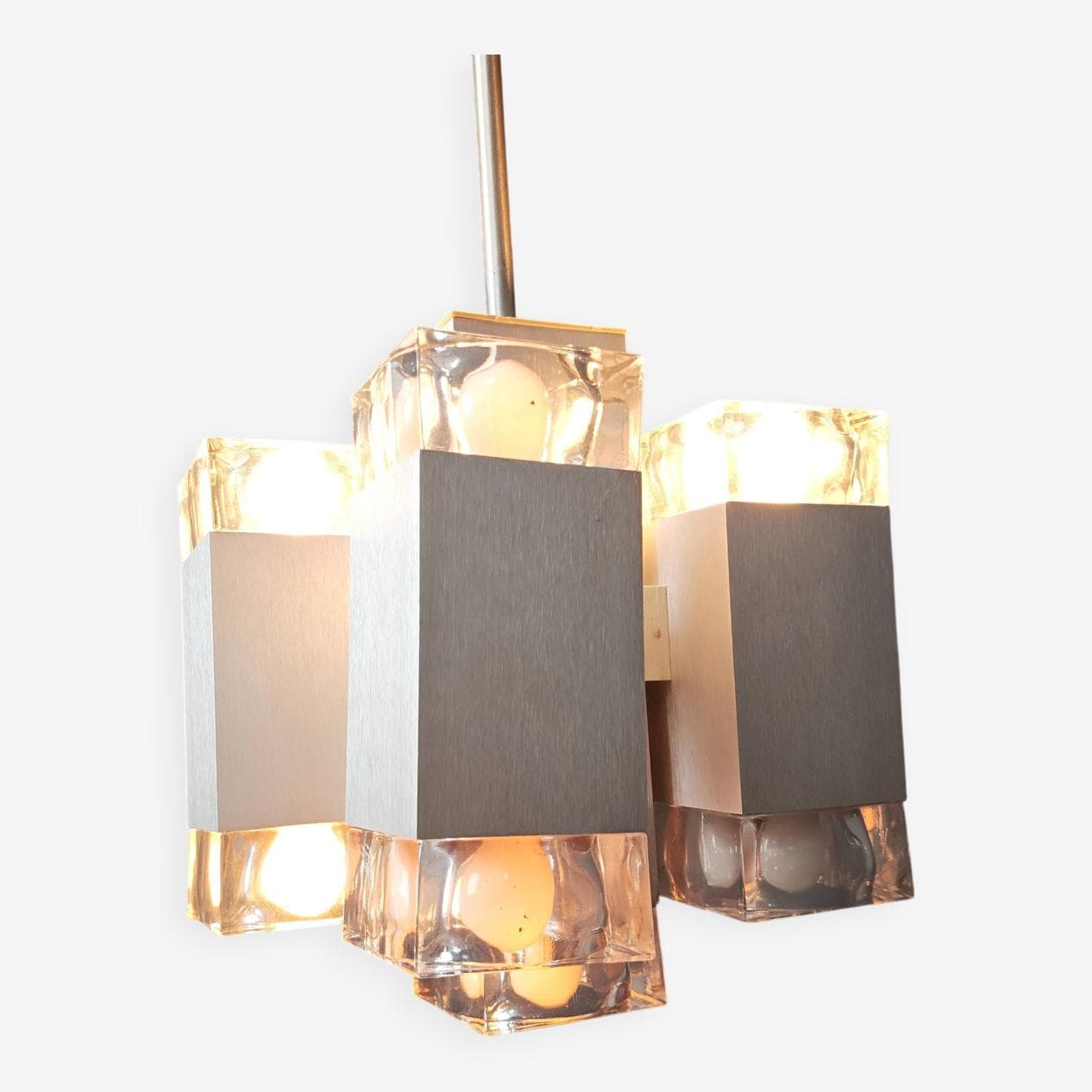 Żyrandol Cubic, srebrny, metal, proj. G. Sciolari, Włochy, lata 70. - 272540