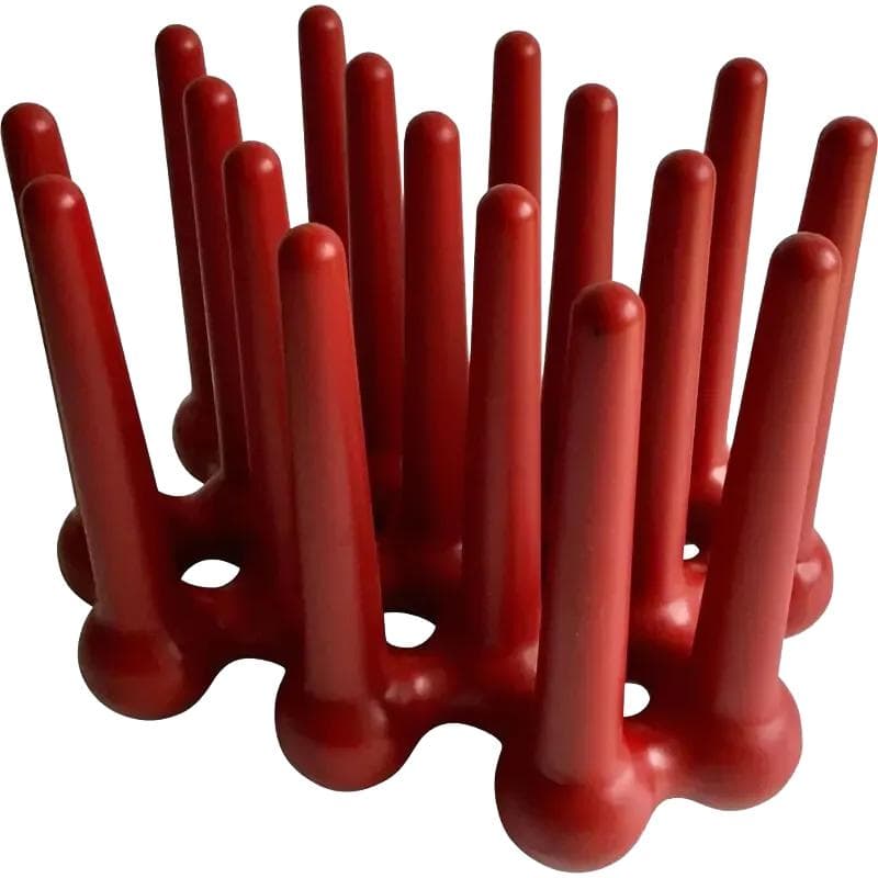 Red Plastic Magazine Rack, by W. Zeischegg for Helit, Germany, 1970s