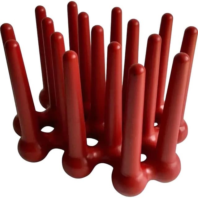 Red Plastic Magazine Rack, by W. Zeischegg for Helit, Germany, 1970s - DIMENSION