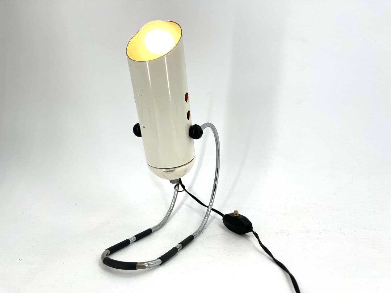 Lampa stołowa Space Age, biały, metal, proj. A. Lelli, Włochy, lata 70. - 272465