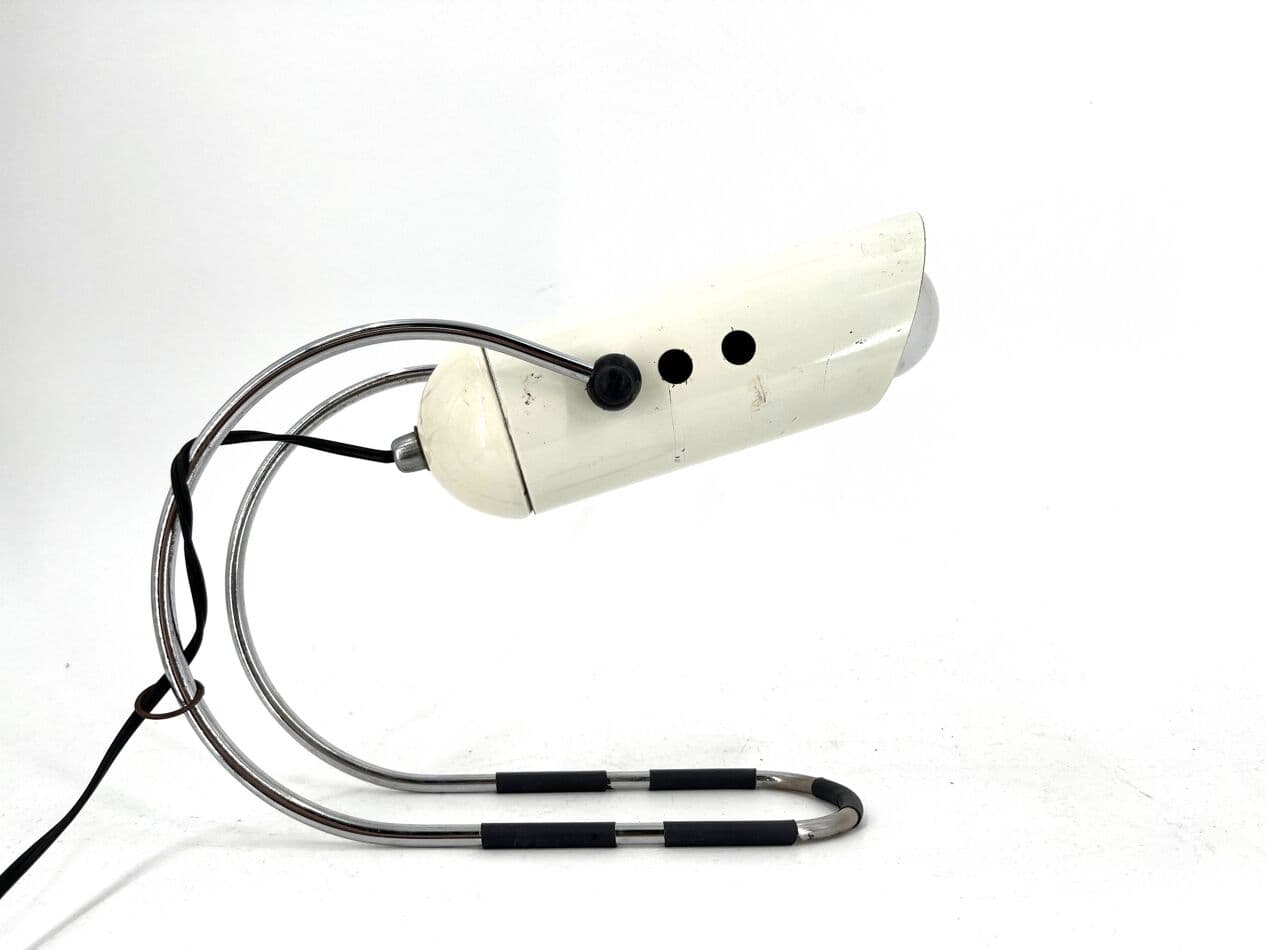 Lampa stołowa Space Age, biały, metal, proj. A. Lelli, Włochy, lata 70. - 272463