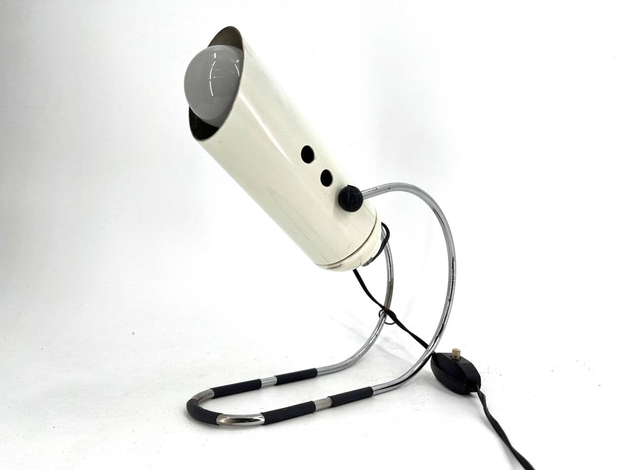 Lampa stołowa Space Age, biały, metal, proj. A. Lelli, Włochy, lata 70. - 272464