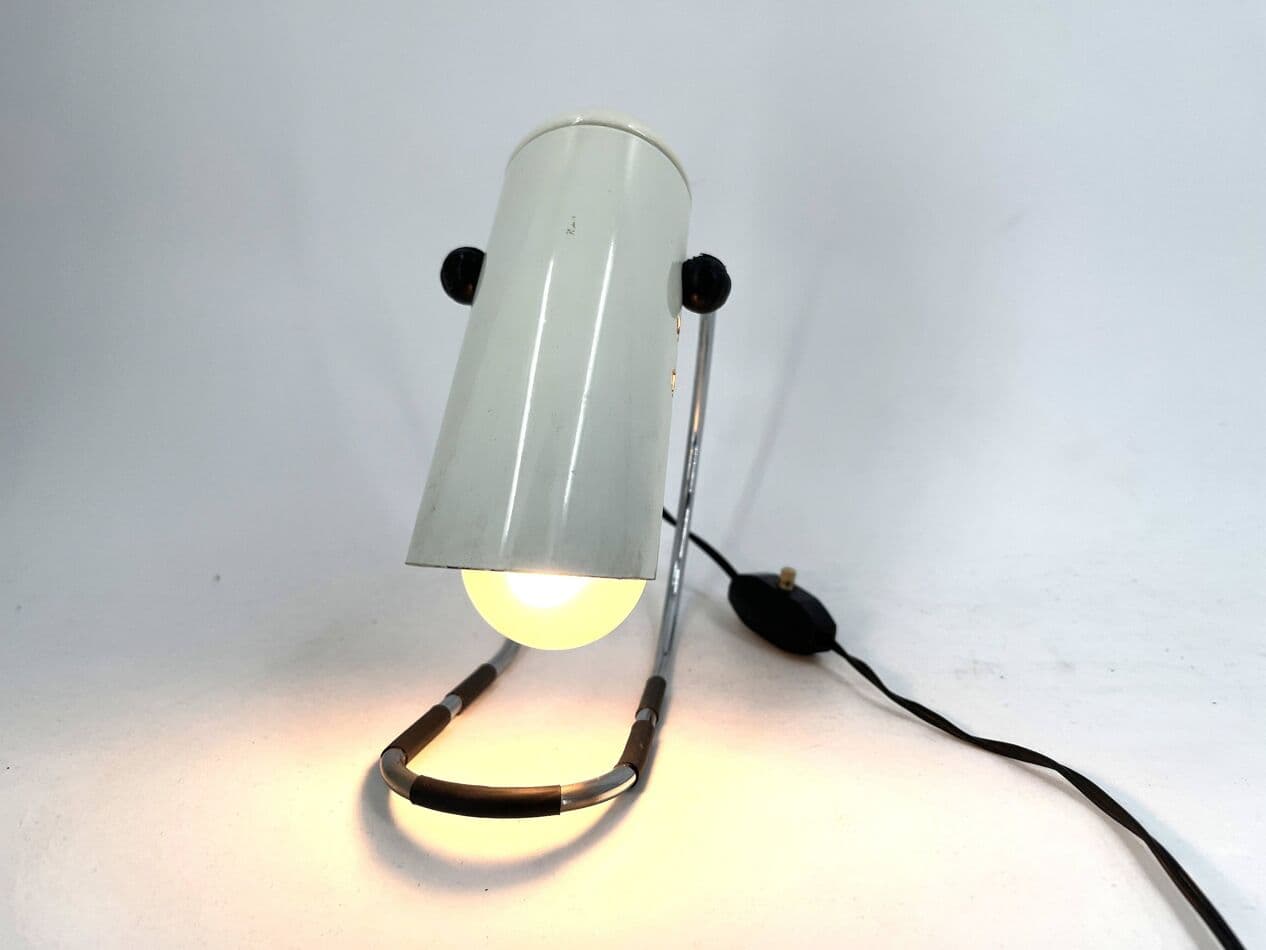 Lampa stołowa Space Age, biały, metal, proj. A. Lelli, Włochy, lata 70. - 272466