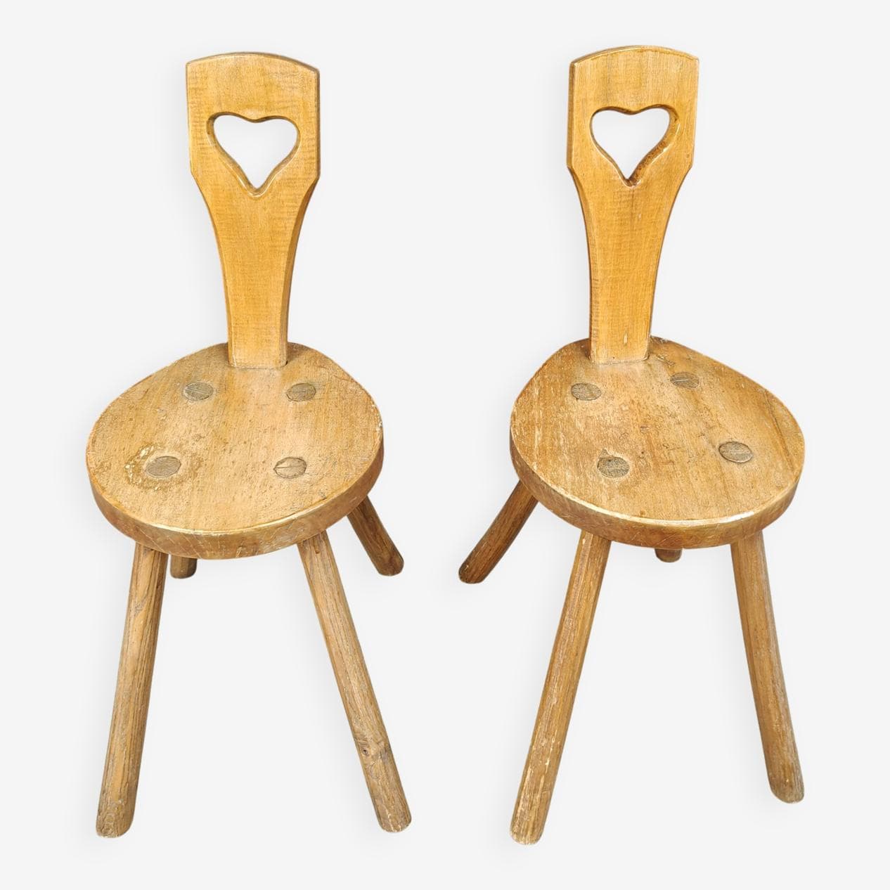 Pair of brutalist side chairs, brown oak, Sweden, 1960s. - 272401