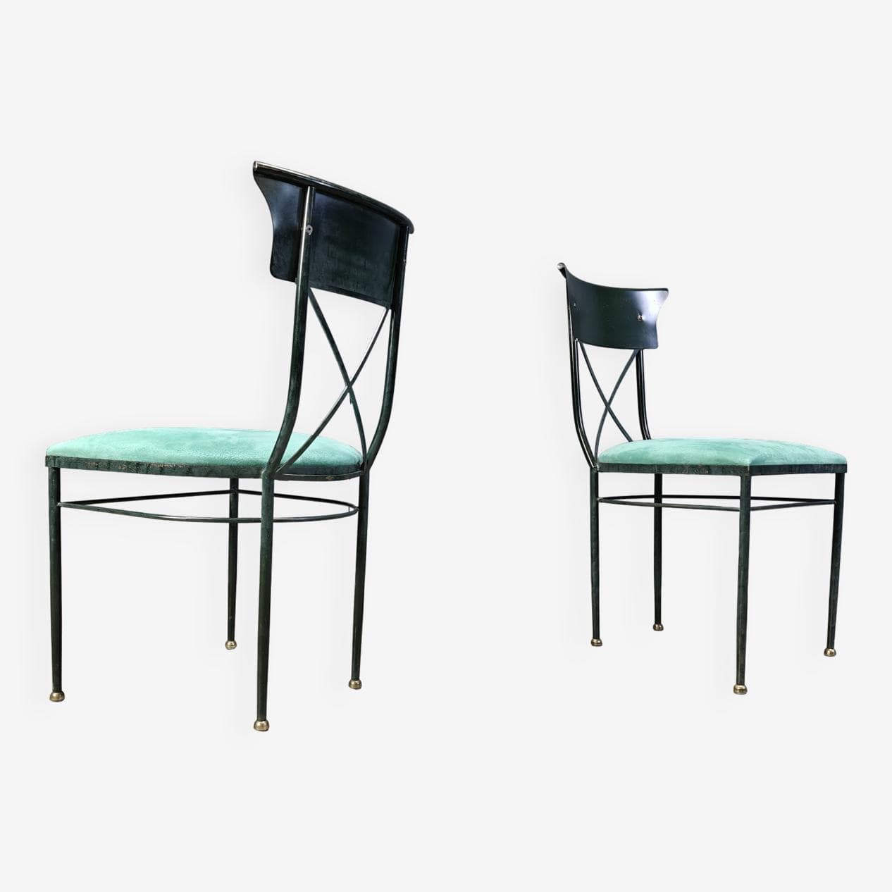 set of six dining chairs, green, Belgium, 1970s - 272344