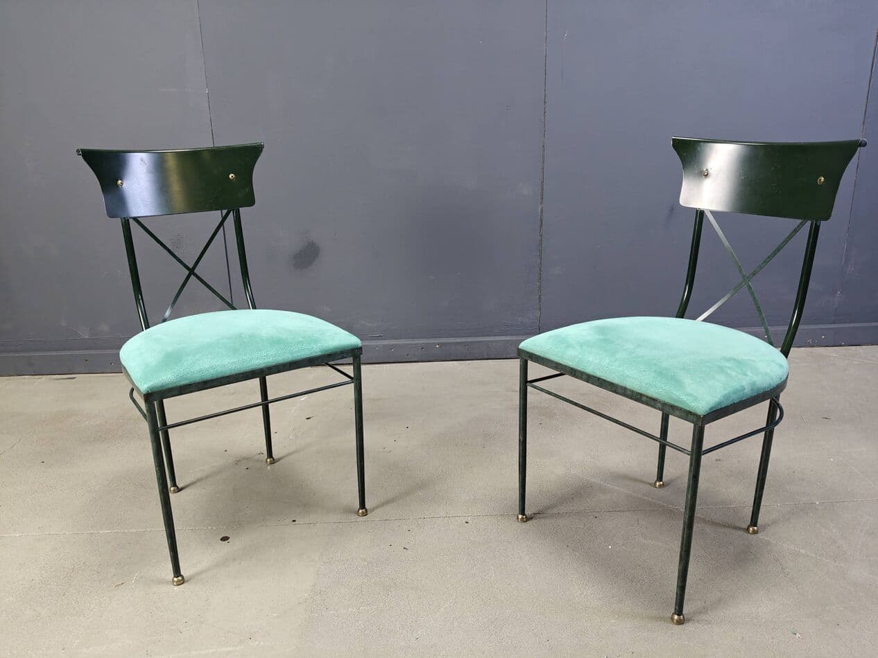 set of six dining chairs, green, Belgium, 1970s - 272351