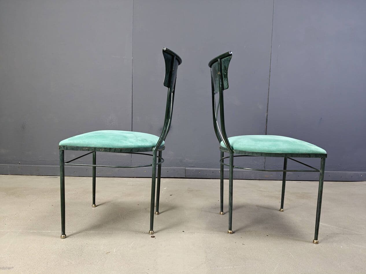 set of six dining chairs, green, Belgium, 1970s - 272349