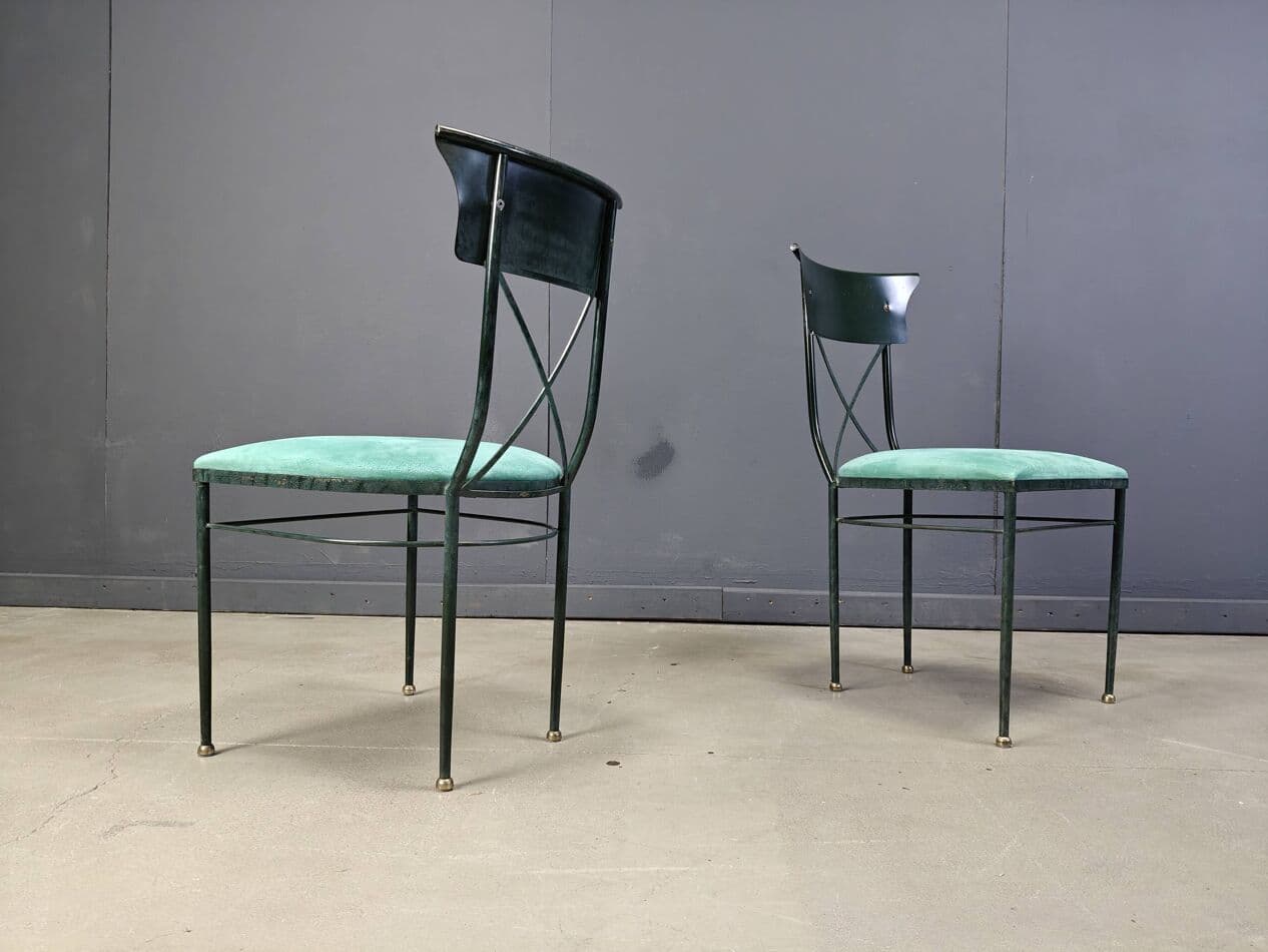 set of six dining chairs, green, Belgium, 1970s - 272348