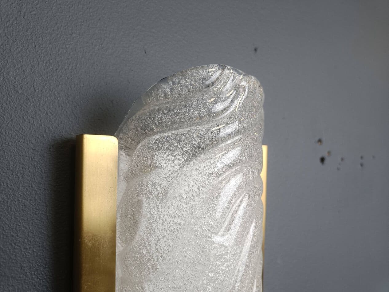 Para kinkietów, mosiądz złoty, szkło, Niemcy, lata 60. - 272163