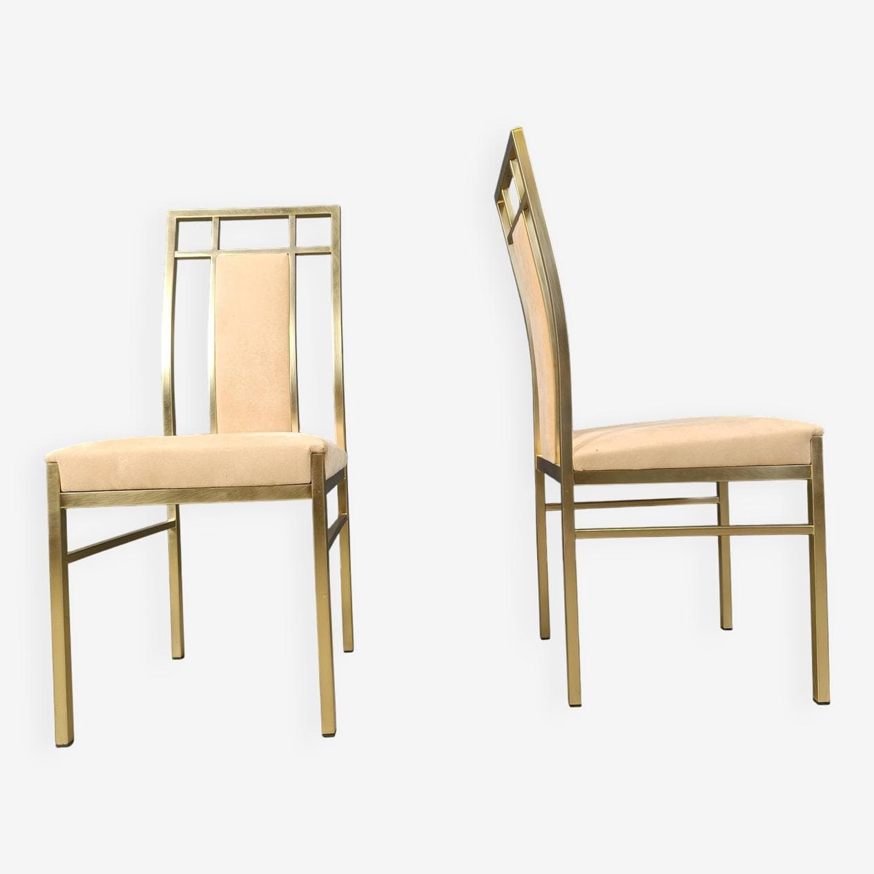 set of six dining chairs, gold brass, Belgochrom, Belgium, 1970s - 272085