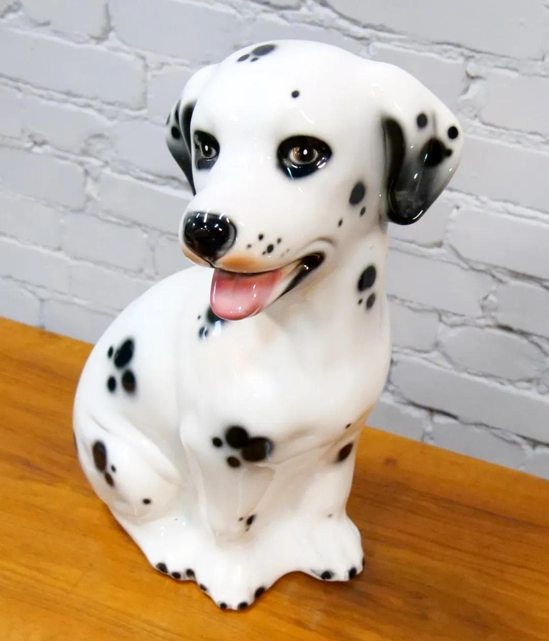 White Ceramic Dalmatian Dog Figurine, Poland, 1970s - 19090
