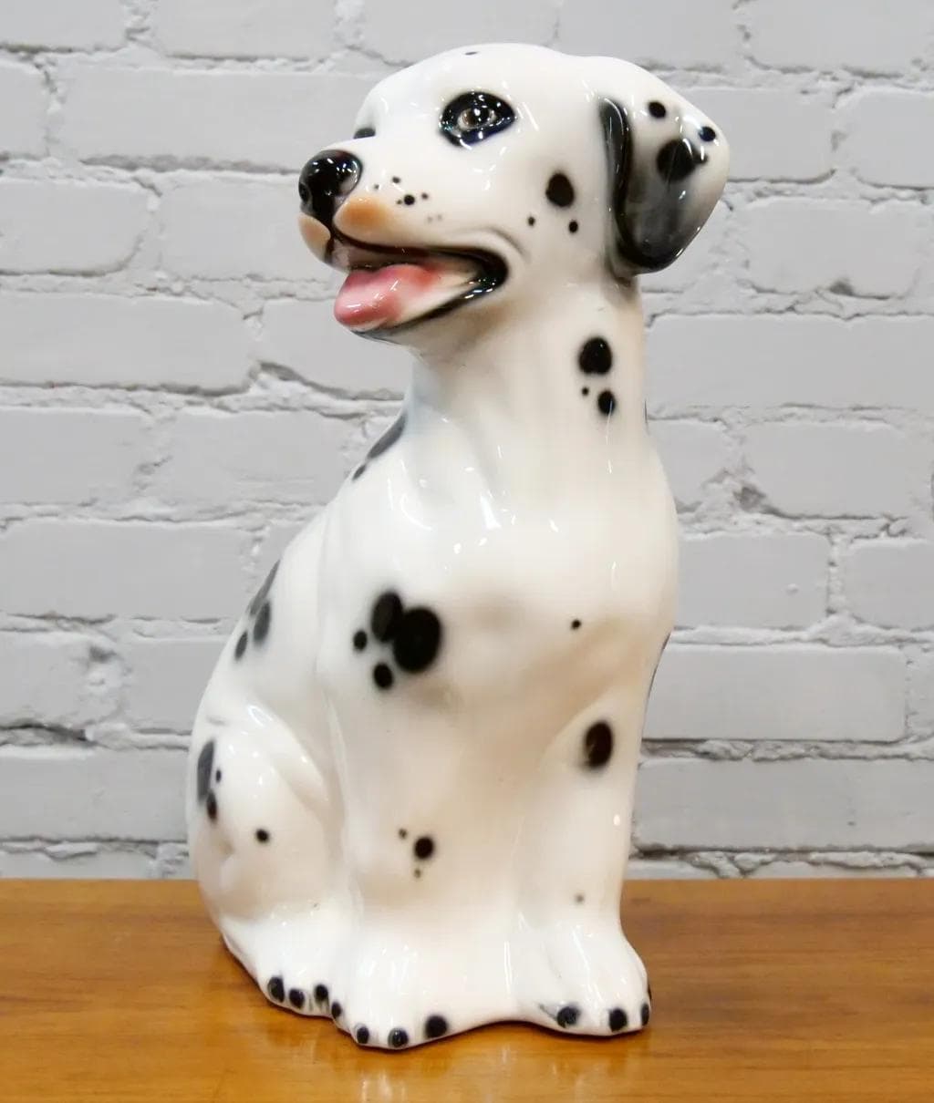 White Ceramic Dalmatian Dog Figurine, Poland, 1970s - 19089