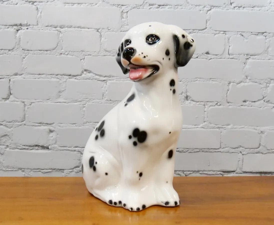 White Ceramic Dalmatian Dog Figurine, Poland, 1970s - 19084