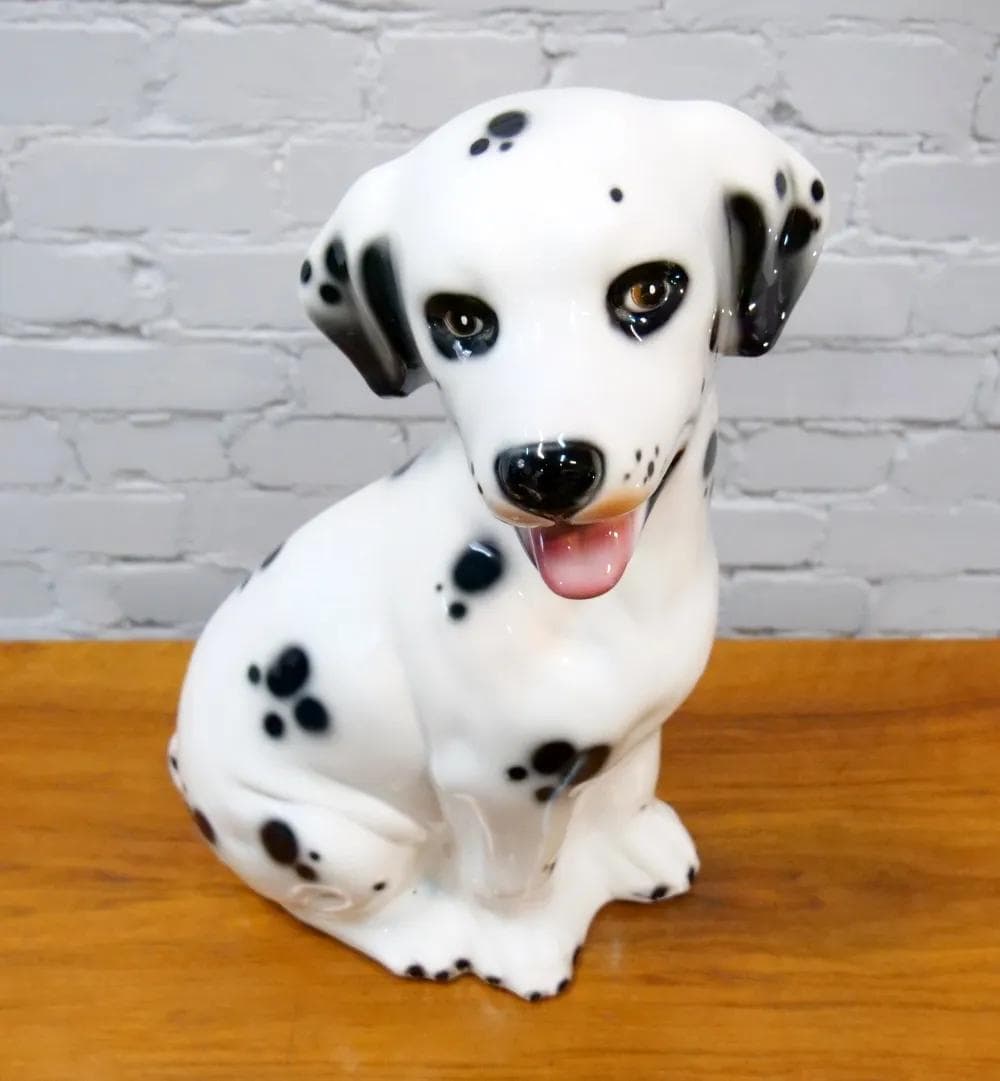 White Ceramic Dalmatian Dog Figurine, Poland, 1970s - 19088