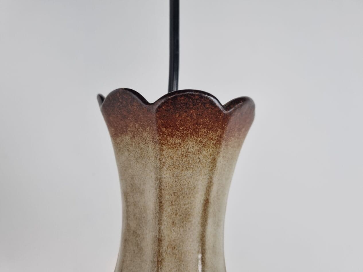 Lampa wisząca, beżowa, ceramika, Niemcy, lata 60. - 271744