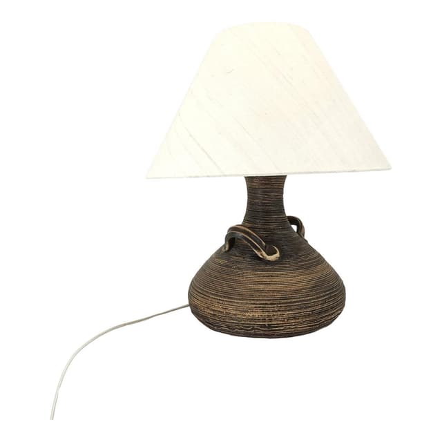 Table lamp, brown ceramics, Germany, 1960s. - DIMENSION